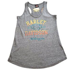 Harley Davidson Motorcycles Tank Top Embroidered Biker Gray | Men's L Pre-owned